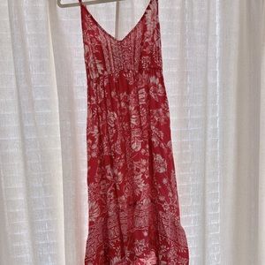 Coral summer maxi dress